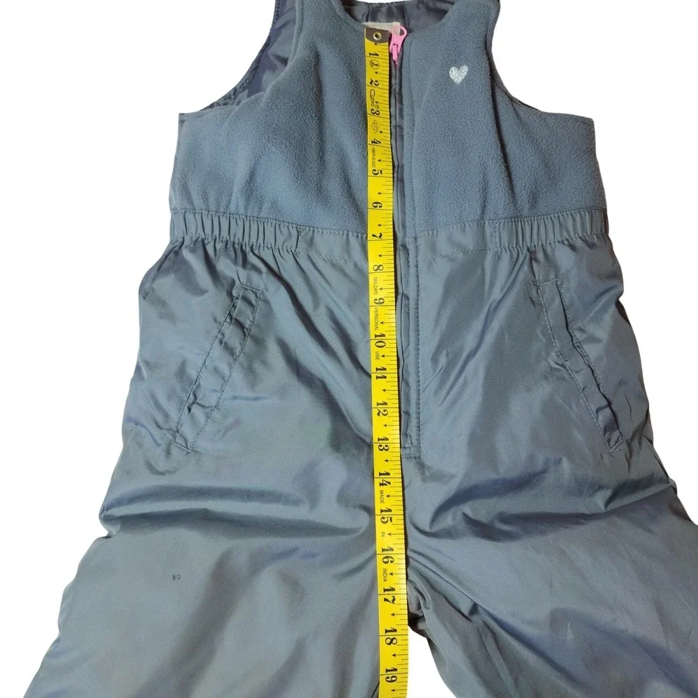 OshKosh‎ Bgosh Girls Gray Fleece Lined Insulated Snow Bib Overalls Size 6X